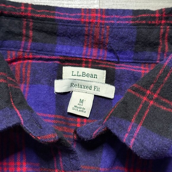 L.L. Bean Women's Scotch Plaid Flannel Shirt - Purple/Red - Picture 3 of 5